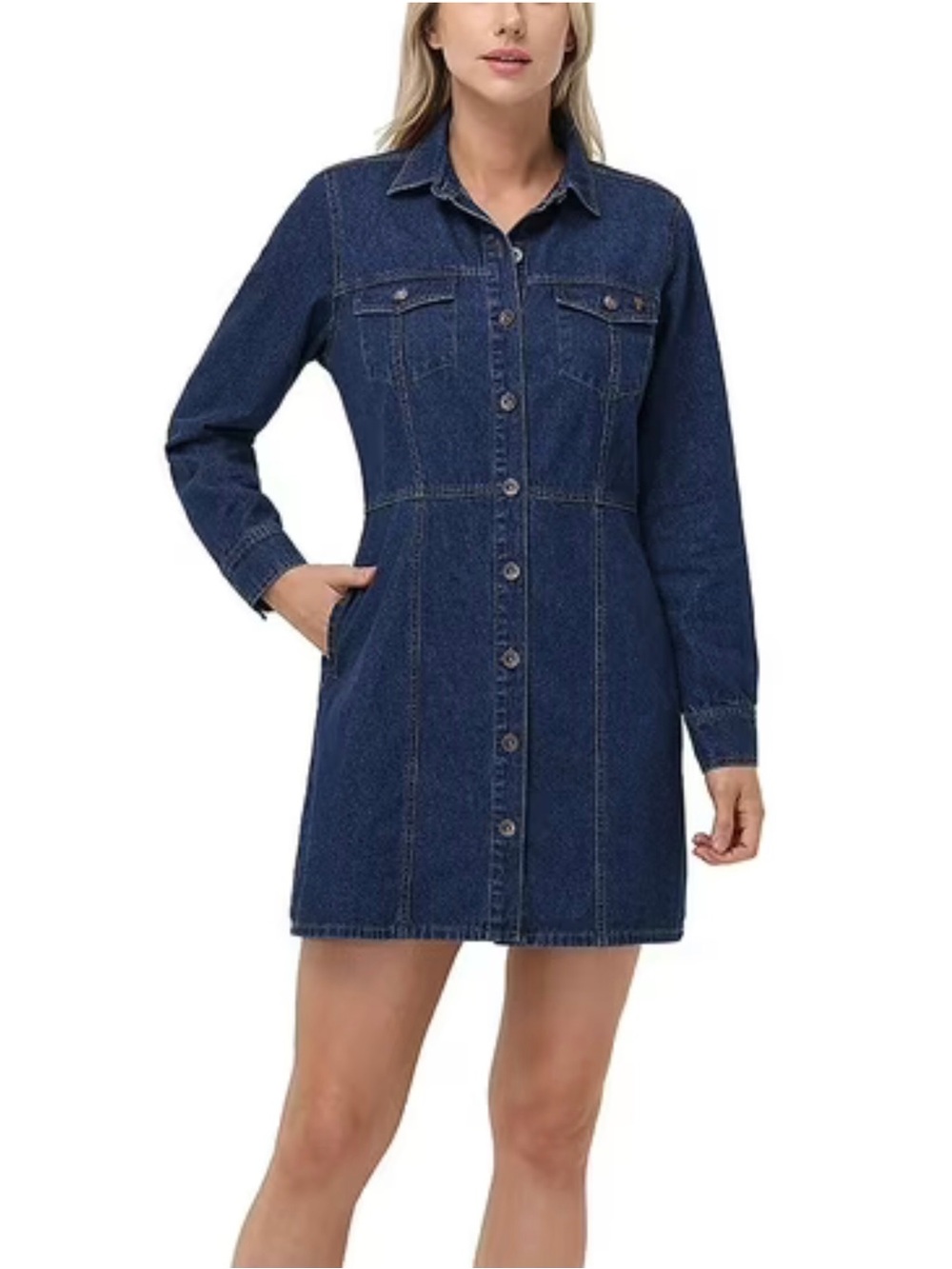 Frye Women's Long Sleeve Denim Mini Dress Size Medium NWOT